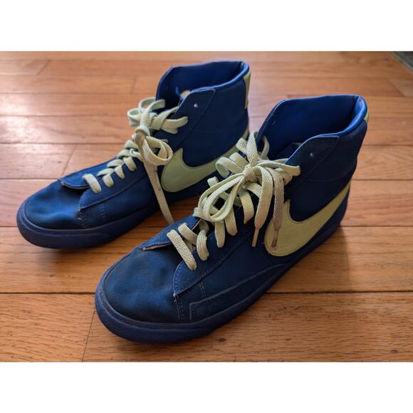 Nike Other - NIKE Vintage Blazer High Top Sneakers Navy Yellow Men's 10.5 Classic Retro
